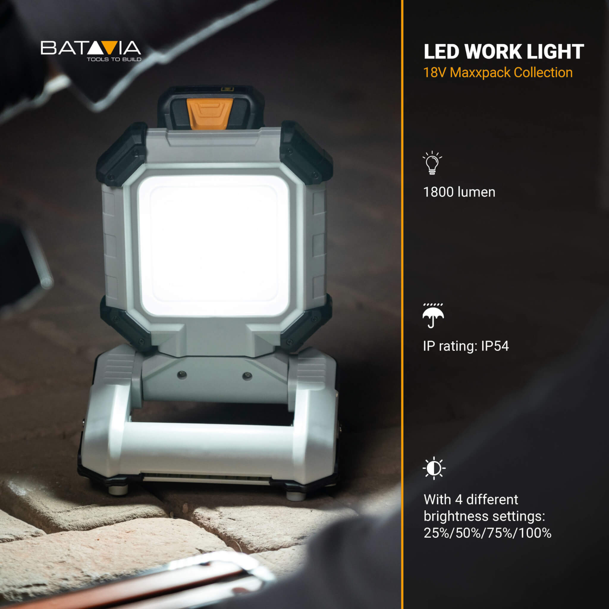 18V Battery powered work light | Maxxpack collection | Batavia